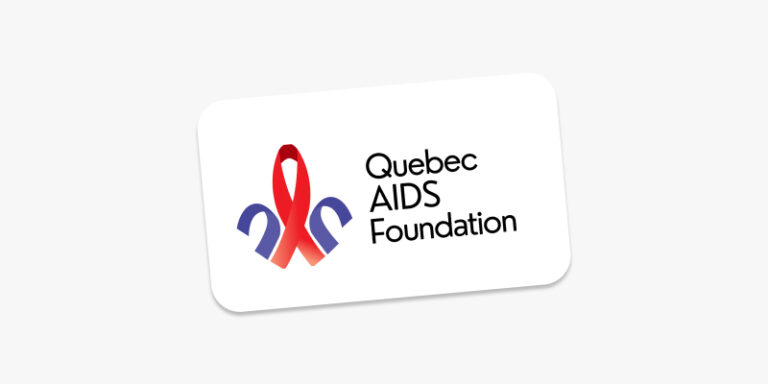 Logo en anglais de la Fondation Quebecoise du Sida